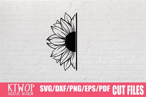 Download 88+ Half Sunflower Drawing Creativefabrica